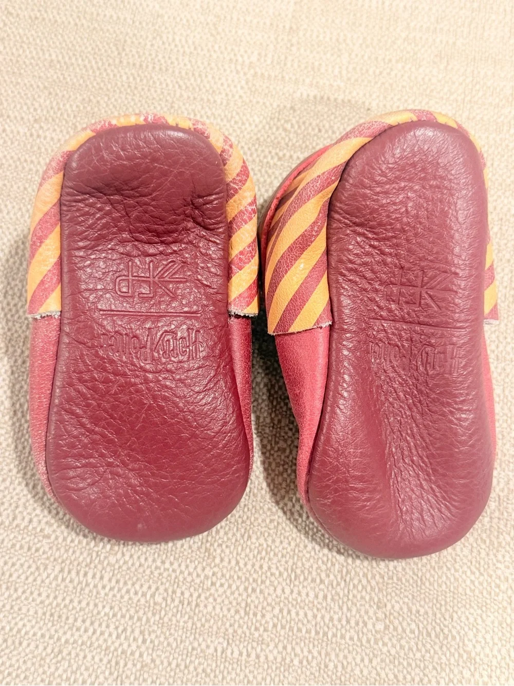 Freshly Picked Burgundy and Yellow Gryffindor-Themed Moccasins